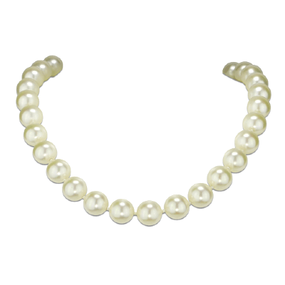 Collier Angelina Perles 12 mm blanches, fermoir argenté