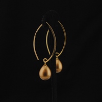 Boucles Créoles Perles Gouttes Bronze