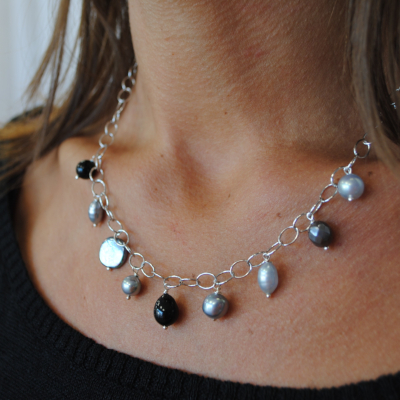 Collier Chaîne Perle nuances nocturnes