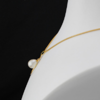 Collier Chaîne Saturne et Perle Suspendue