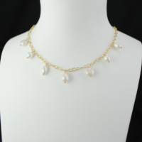 Collier Chaîne Perle Blanches Moderne