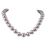 Collier Angelina Perles 12 mm Rose Rubis nacré, fermoir argenté