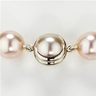 Collier Angelina Perles 12 mm Rose Clair, fermoir argenté