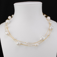 Collier Fantaisie Perles Nacré Blanc