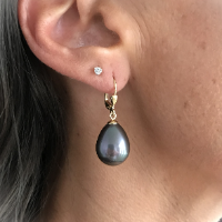 Dormeuse Perle Goutte Gris FoncéNacré