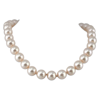 Collier Angelina Perles 12 mm Rose Clair, fermoir argenté