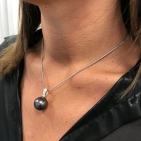 Pendentif Oxyde Grosse Perle Noire