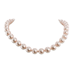 Collier Angelina Perles 10 mm Rose, fermoir argenté