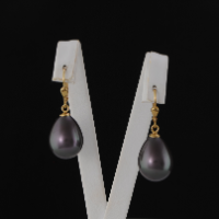 Dormeuse Perle Goutte Gris FoncéNacré