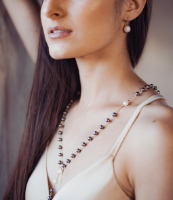 Collier Chapelet Evolutif Croix Perle Grise Blanche